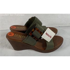 Italian Shoemakers Slingback Green Women Sandals Made In Italy US 9.5 NWT